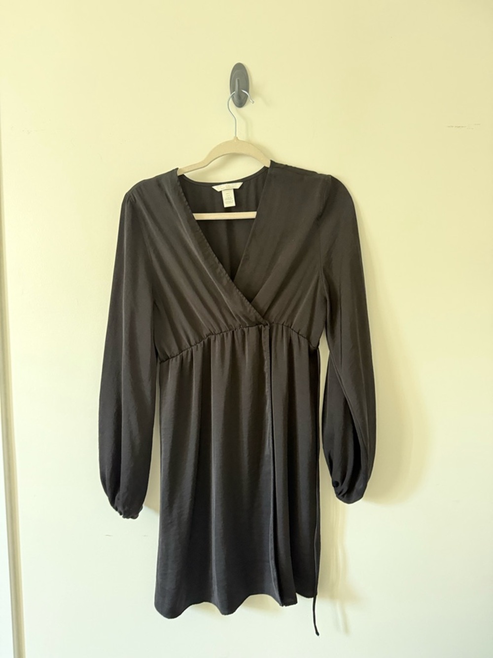 H&M Maternity Black Wrap-Style Long Sleeve Dress